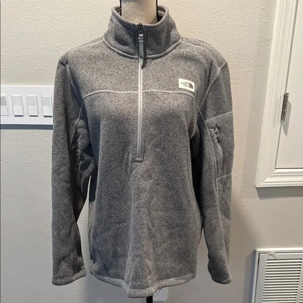 The North Face Heather Gray Half-Zip Fleece Size L